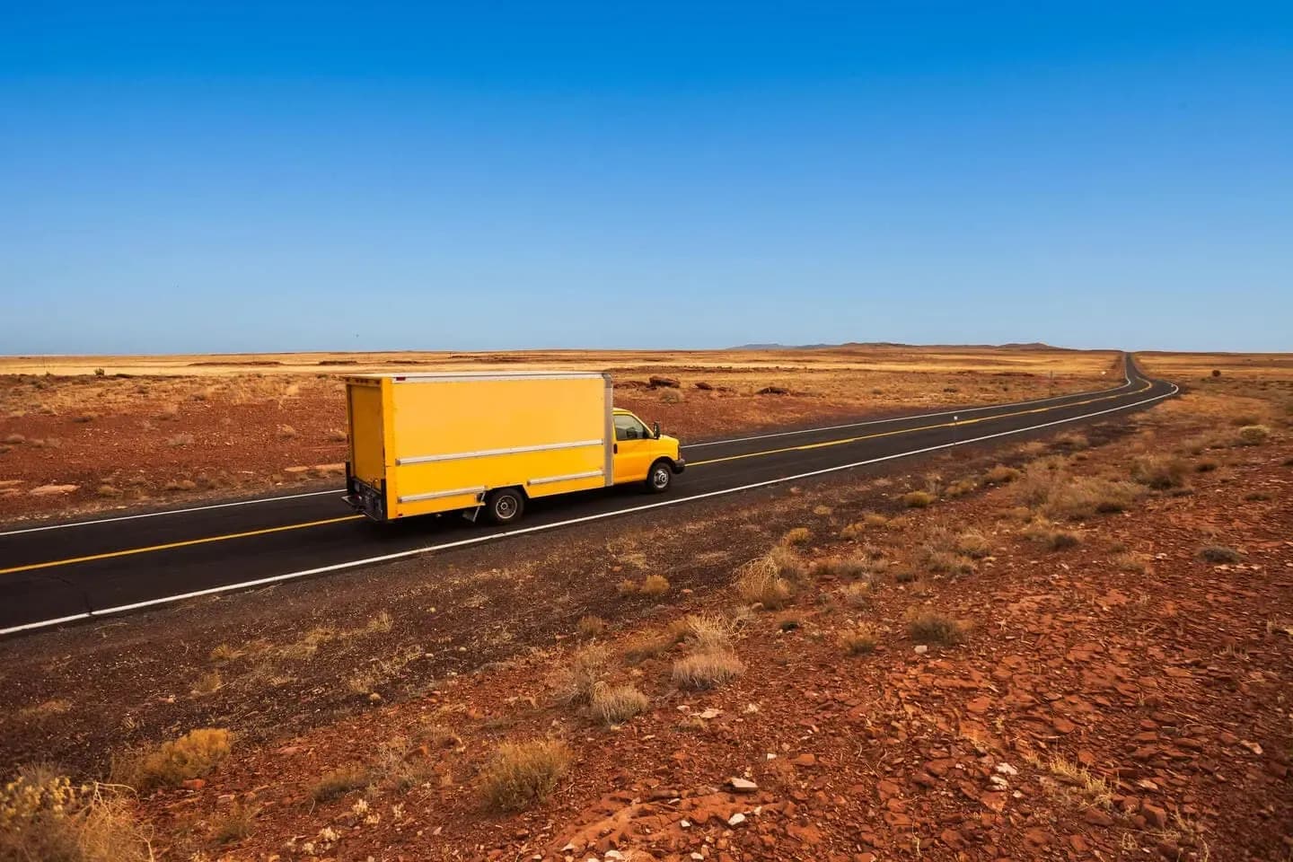 A truck driving out of state
