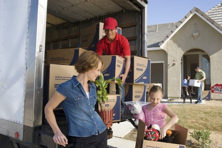 Family relocating to a new apartment