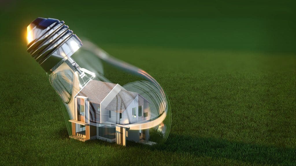 House in a lightbulb 3D art