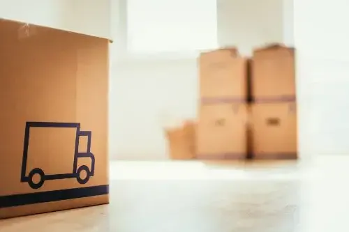 Packed boxes prepared for move