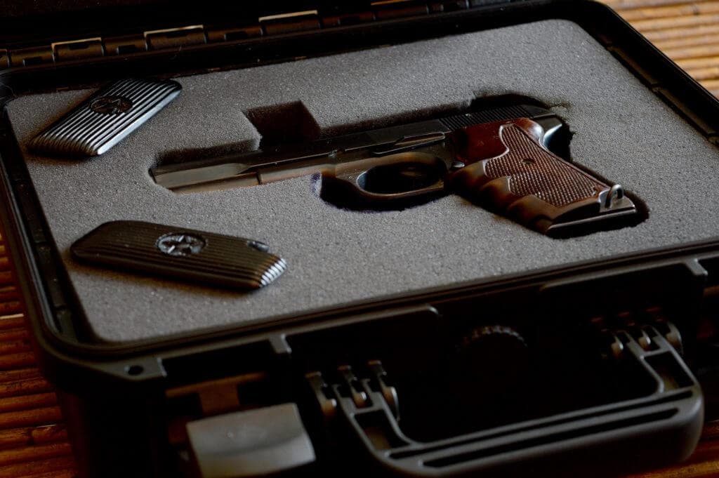 Heavy gun safe in a home setting